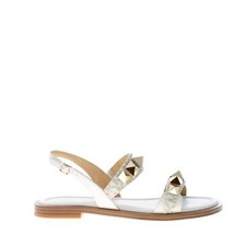 MICHAEL KORS scarpe donna Wren Flat sandalo piatto in pelle bianco con borchie