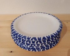 6 PIATTI DESSERT/FRUTTA CMS bordi dipinti a mano, adatti microonde/lavastoviglie