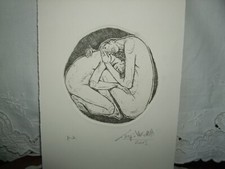 GIORGIO MICHETTI ACQUAFORTE ACQUATINTA COPPIA ABBRACCIO 2002  P.A. CM 23X16