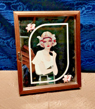 Quadro specchiato bacheca chiavi appendichiavi stile liberty Modernariato