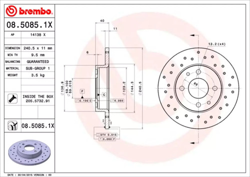 Set freni disco brembo - set,