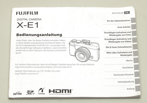 Fujifilm manuale di - x-e1,