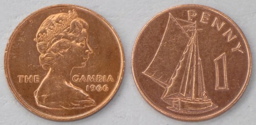 Gambia penny moneta corso - moneta, da