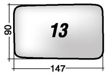 Glass LEFT REARVIEW MIRROR SX
