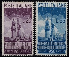 1950 ITALIA REPUBBLICA RADIODIFFUSIONE 2 V. MNH CERT. RAYBAUDI MF133014