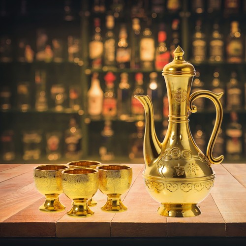 Wine kettle set gold - wine, water