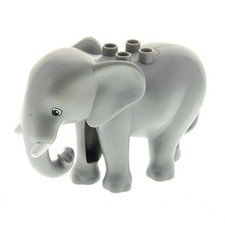 1x Lego Duplo animale elefante merce di seconda scelta usurato nuovo-grigio chiaro zoo 5634 89874c01pb01