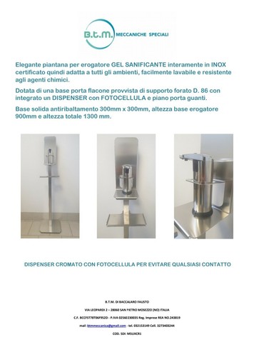 Piantana sanificante acciaio - piantana, sanificante 