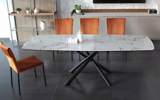 TAVOLO ALLUNGABILE PIANO IN VETRO/CERAMICA 2 MISURE 4 COLORI BASE IN METALLO 650