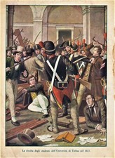 🟡 STAMPA EPOCA 1940 RIVOLTA UNIVERSITA' TORINO -TANCREDI SCARPELLI - A-509