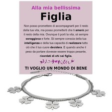 Bracciale Donna A mia Figlia Regalo per lei Natale - Cofanetto con DEDICA incl