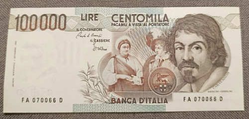 100000 lire caravaggio - 100000,