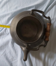 teiera in peltro con manico islolato peltro diam 20cm e coperchio