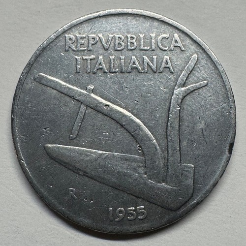1955 italy lire coin - italy,