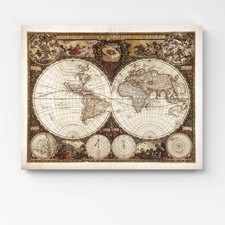 Quadro mappa del mondo antica
