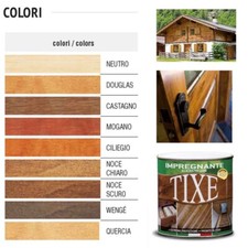 Impregnante Legno ad Acqua Professionale Protettivo Vernice Interno Esterno Tixe