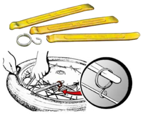 Levagomme acciaio con - in,
