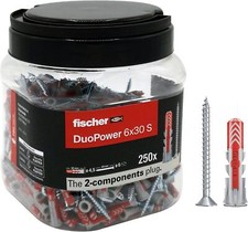 Fischer BOX 250 x Tasselli con Vite Duopower 6x30 in Barattolo