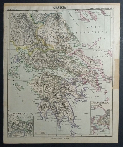 Antica mappa antiqua grecia - antica,