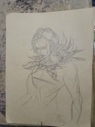 Disegno uomo alieno cm33 - disegno,