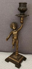 ANTICO CANDELABRO IN OTTONE STILE ROCOCÒ CON PUTTO - VINTAGE DA COLLEZIONE