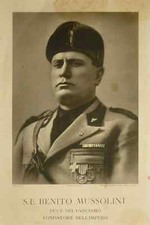 BENITO MUSSOLINI IL DUCE 1936 Foto su cartoncino.