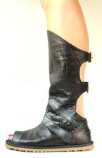 AUSTRALIA LUXE stivali GLADIATORE nero rete metallizzata scarpe 'Sherazade' CALDI NUOVI 