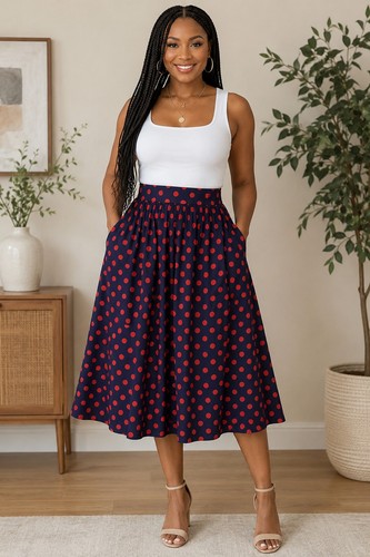 Gonna midi leggera pois - midi,