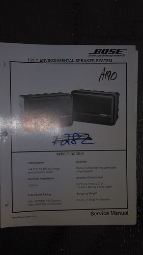 Bose 151 manuale - di, servizio