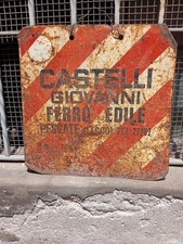 Insegna Vintage Metallo Pubblicita Italy Castelli Lecco