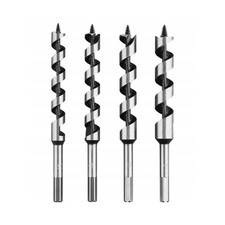 Parkside set 4 punte a spirale legno Ø18–24 mm acciaio carbonio gambo esagonale