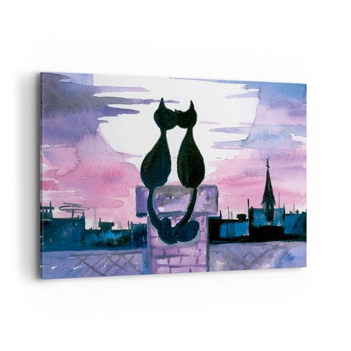 Quadro tela 120x80cm gatti - su,