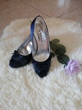 Scarpe aperte blu con tacco - Made In Italy