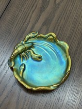 Zsolnay Hungary Eosin Lobster Snake Sea Creature Art Deco Dish Tray