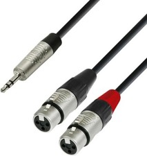 Adam Hall Cables K4 YWFF 0180 Cavo audio REAN jack 3,5 mm a 2 x XLR femmina 2 m
