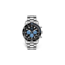 Orologio Uomo SSC NAPOLI P-N0477UN1 Chrono Acciaio Nero 4 Scudetto OFFICIAL