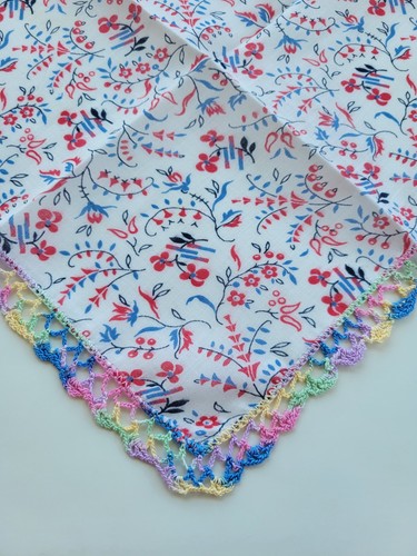 Hankie donna vintage rosso