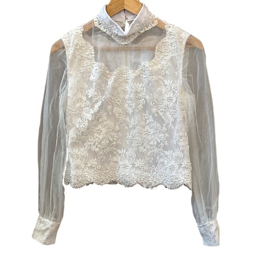 Camicetta vintage pizzo perle