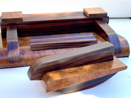 Art deco burr walnut desk - deco,