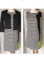 Abito e giacca Mariella Rosati nero bianco abito matrimonio/occasione Uk14 ottime condizioni