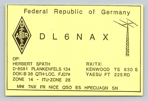 Radioamatore qsl dl6nax - radioamatore,