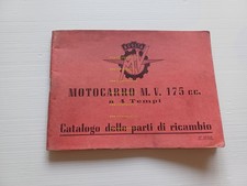 MV Agusta 175 Motocarro 1956 catalogo ricambi originale italiano