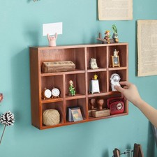 Mensola espositiva Shadow Box in legno per figura da bancone, mobile da