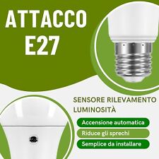 LAMPADINA LED GOCCIA 9W E27 DOPPIO SENSORE BULBO CREPUSCOLARE LUCE BIANCA 6500K