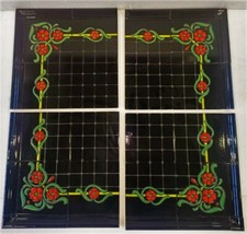 Piastra sottostufa in piastrelle decorate a mano