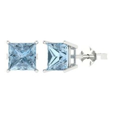 Sky Blue Topaz Stud Earrings