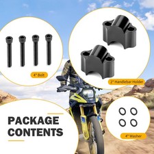 Black Handlebar Risers 7/8"