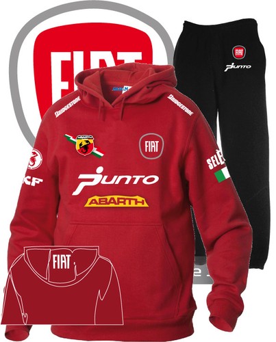 Tuta hoodie printed fiat punto - tuta,