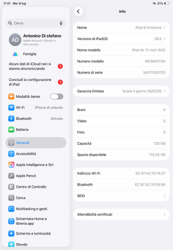 Ipad air apple colore - -,