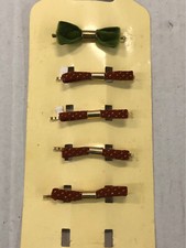 5 FERMAGLI CAPELLI VELLUTO FORCINE PINZE MOLLETTE ACCESSORI VINTAGE CM 5